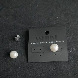 White House Black Market Pearl Earrings - 1 is BROKEN